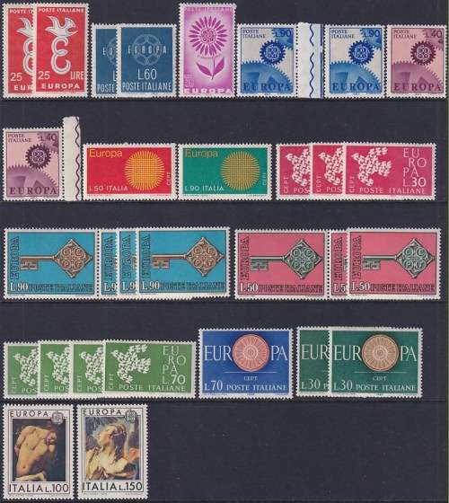EUROPA / ITALY - selection of MNH stamps with good values included